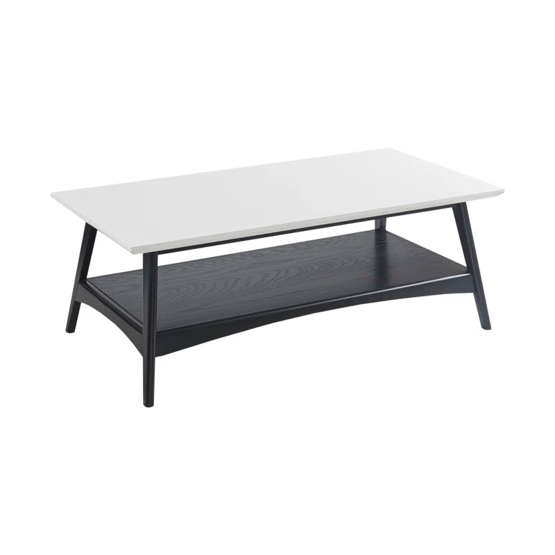 Parker Modern Coffee Table with Open Shelf & White Top