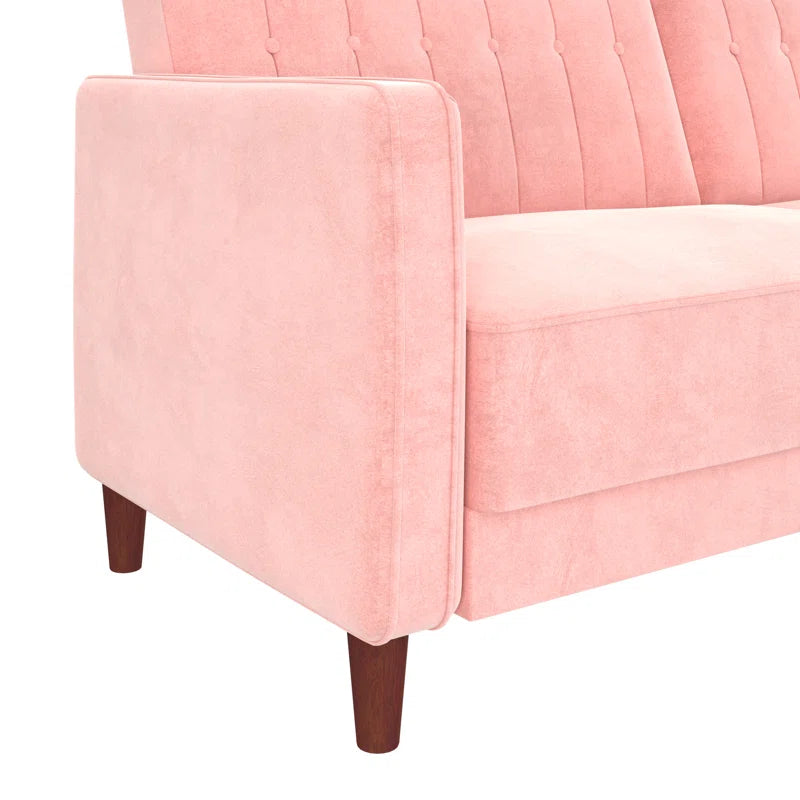 Perdue 81.5" Velvet Square Arm Convertible Sofa