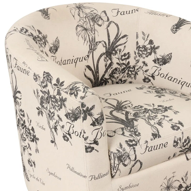 Pamplona 26" W Modern Stylish Soft and Breathable Upholstered Barrel Chair and Ottoman