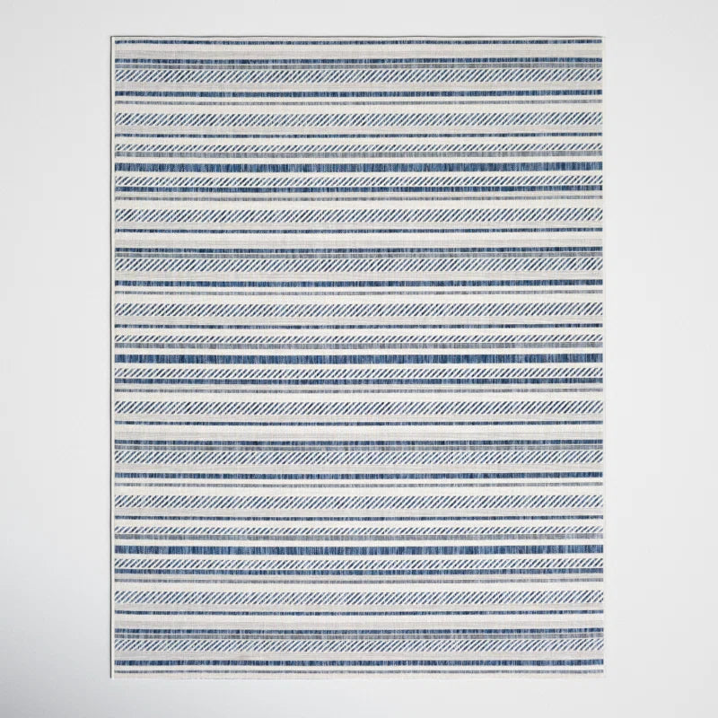 Bellino Striped Denim Indoor/Outdoor Area Rug