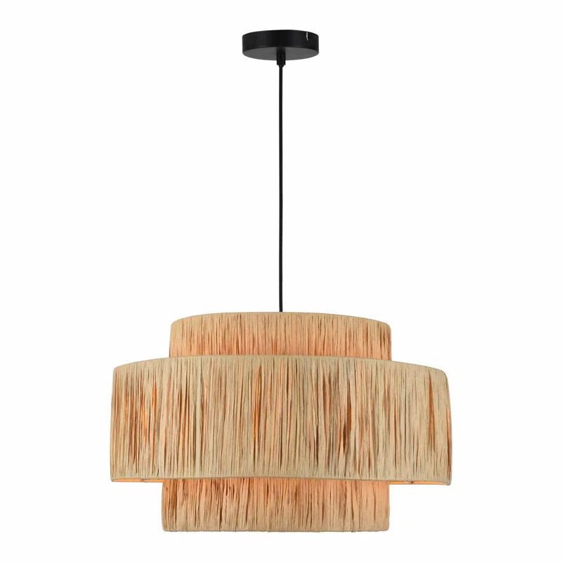 Frese 3 - Light Raffia Dimmable Chandelier