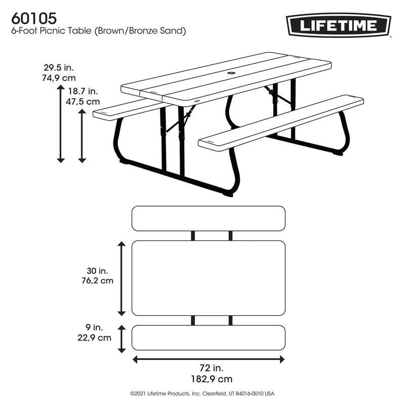 6-Foot Classic Folding Picnic Table