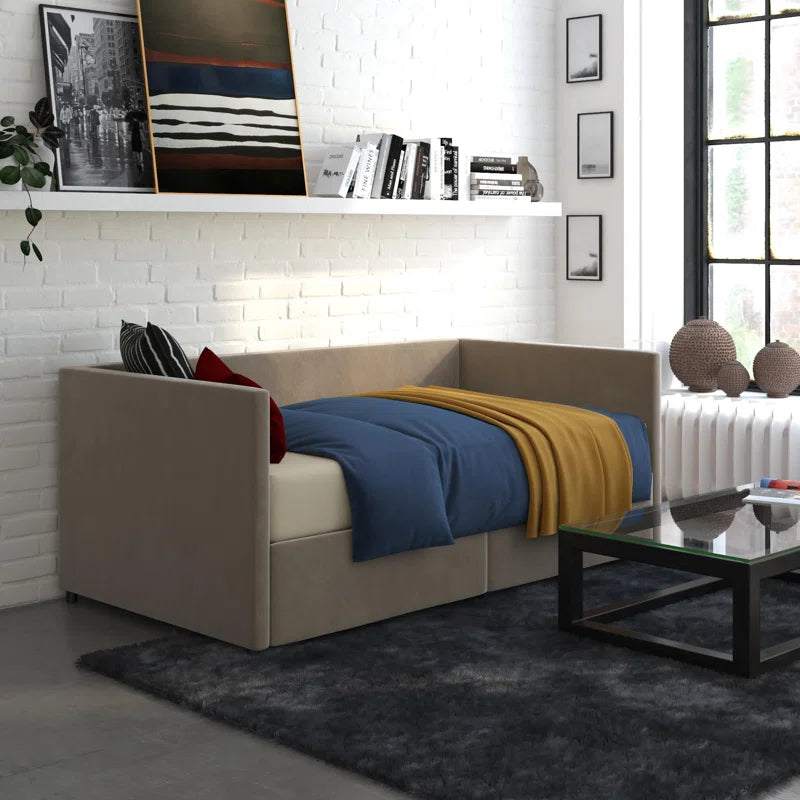 Dmitry Upholstered Daybed with Drawers