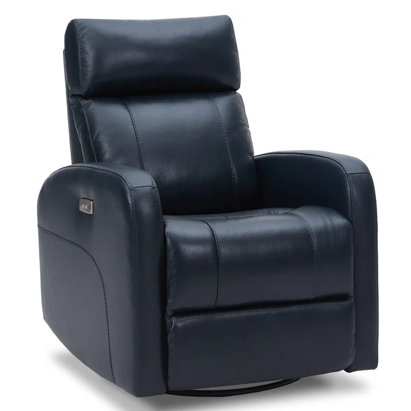 Arrianna-Fiona Genuine Leather Swivel Power Recliner