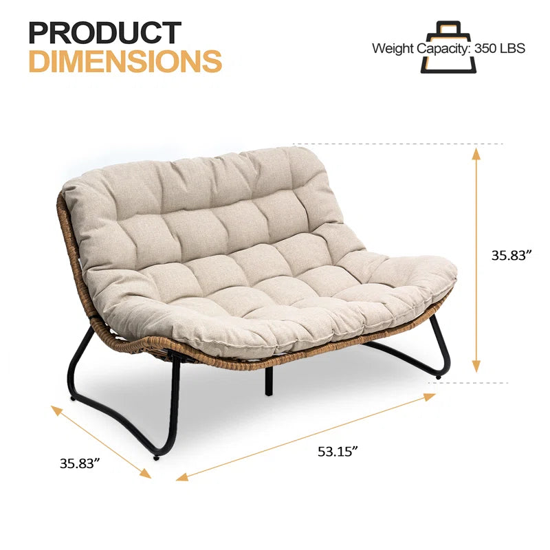 Lelsie 53.15" Wide Patio Loveseat