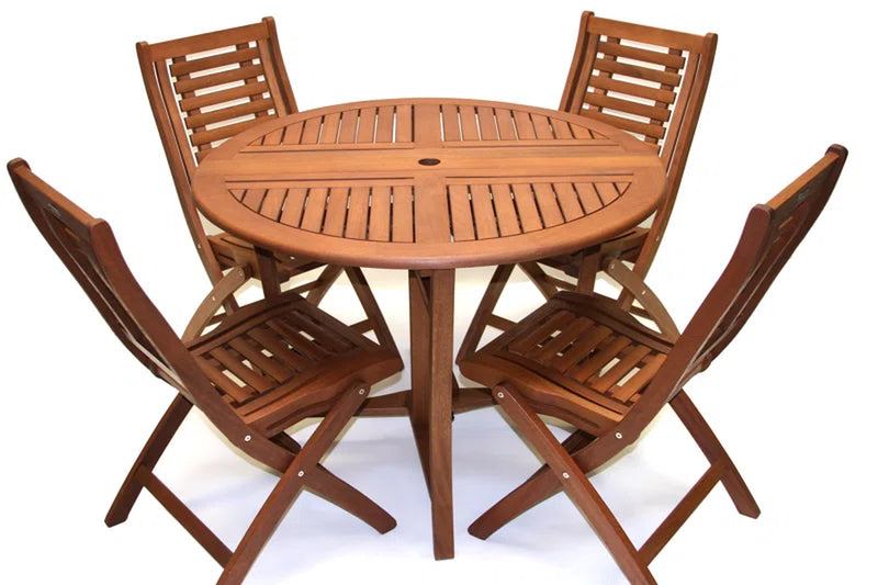 Suki round Eucalyptus Outdoor Folding Dining Table