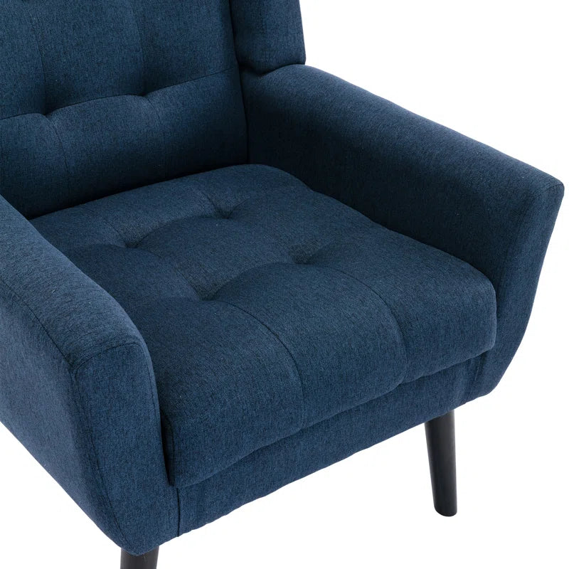 Tufted Upholstered Wide Back Armchair