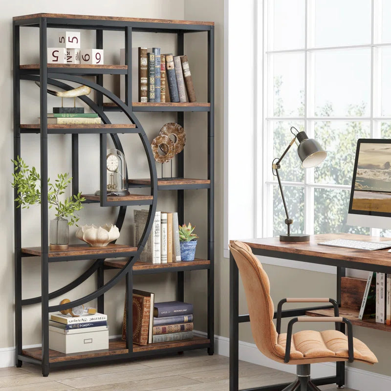 Oscer Industrial 5 Tier Etagere Bookcase
