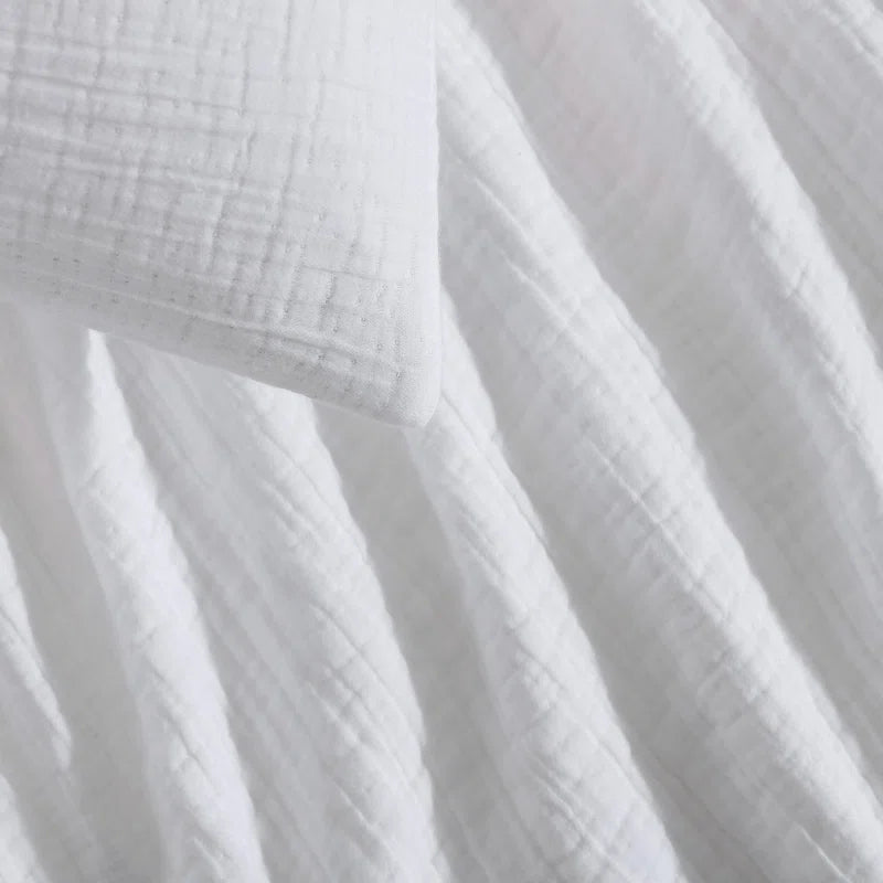 Washed Texture Solid Cotton Duvet Cover Set