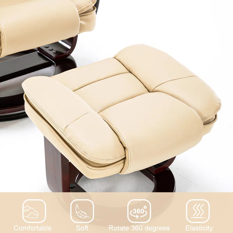 Shebeen Swivel Recliner with Ottoman