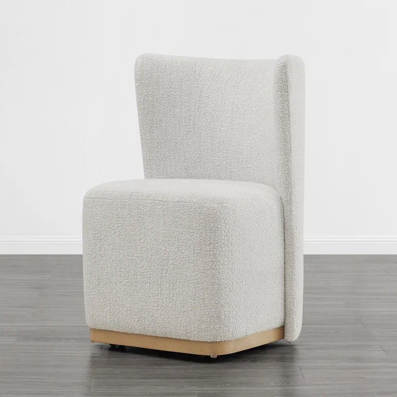 Geelt Upholstered Wingback Dining Chairs with Casters
