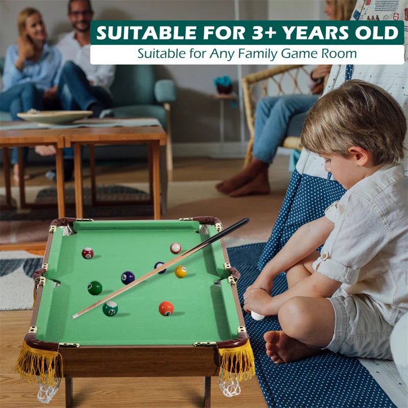 36" Mini Tabletop Pool Set with Balls, Sticks, Chalk, Brush & Triangle