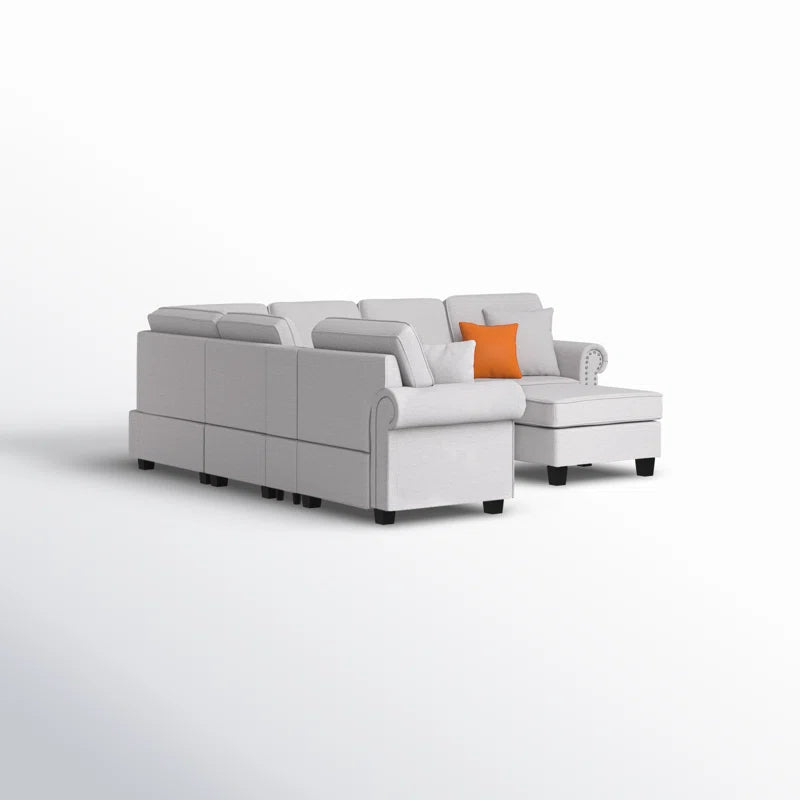 Kettner 136.35" Wide Reversible Modular Corner Sectional with Ottoman