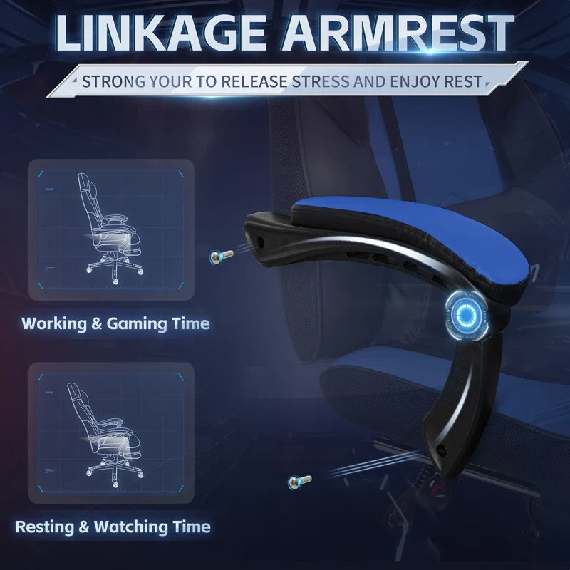 Adjustable Game Chair Swiveling PC & Racing with Footrest