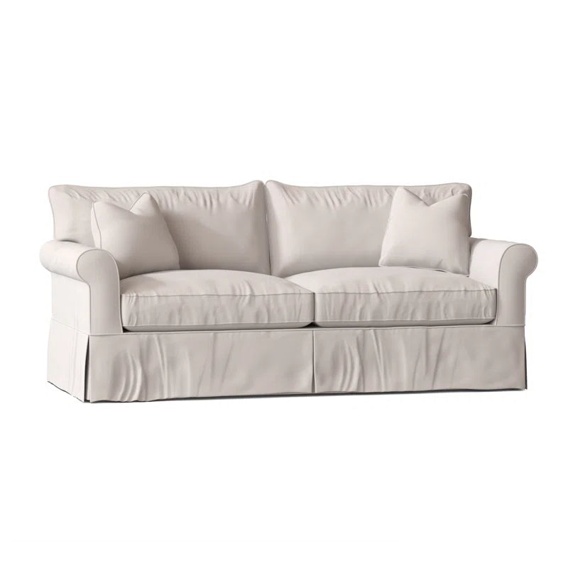 Amari 84" Rolled Arm Slipcovered Sleeper Sofa with Reversible Cushions