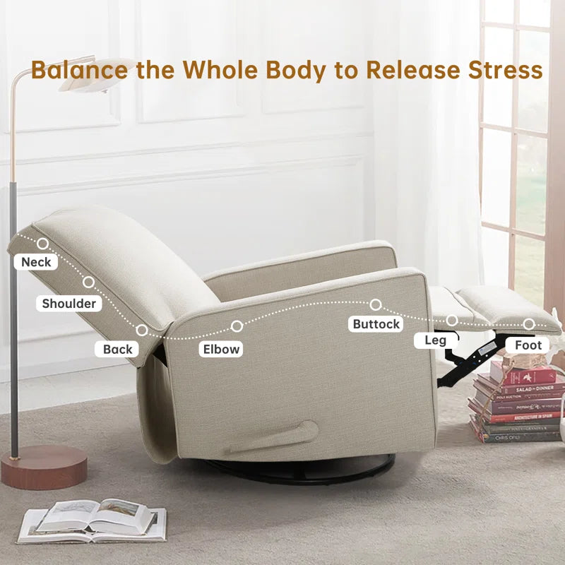 Saidee Manual Swivel Rocker Recliner Chair, Large Glider Recliner, High Back, Deep Seat