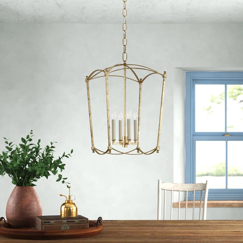 Olive 4 - Light Dimmable Lantern Geometric Chandelier