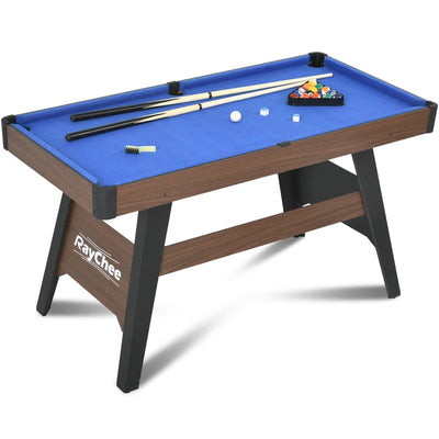 54" Portable Pool Table Billiards Table with Leg Levelers, 2 Cue Sticks, 16 Balls, Triangle, Chalk