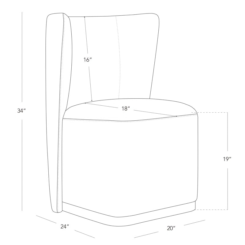 Geelt Upholstered Wingback Dining Chairs with Casters